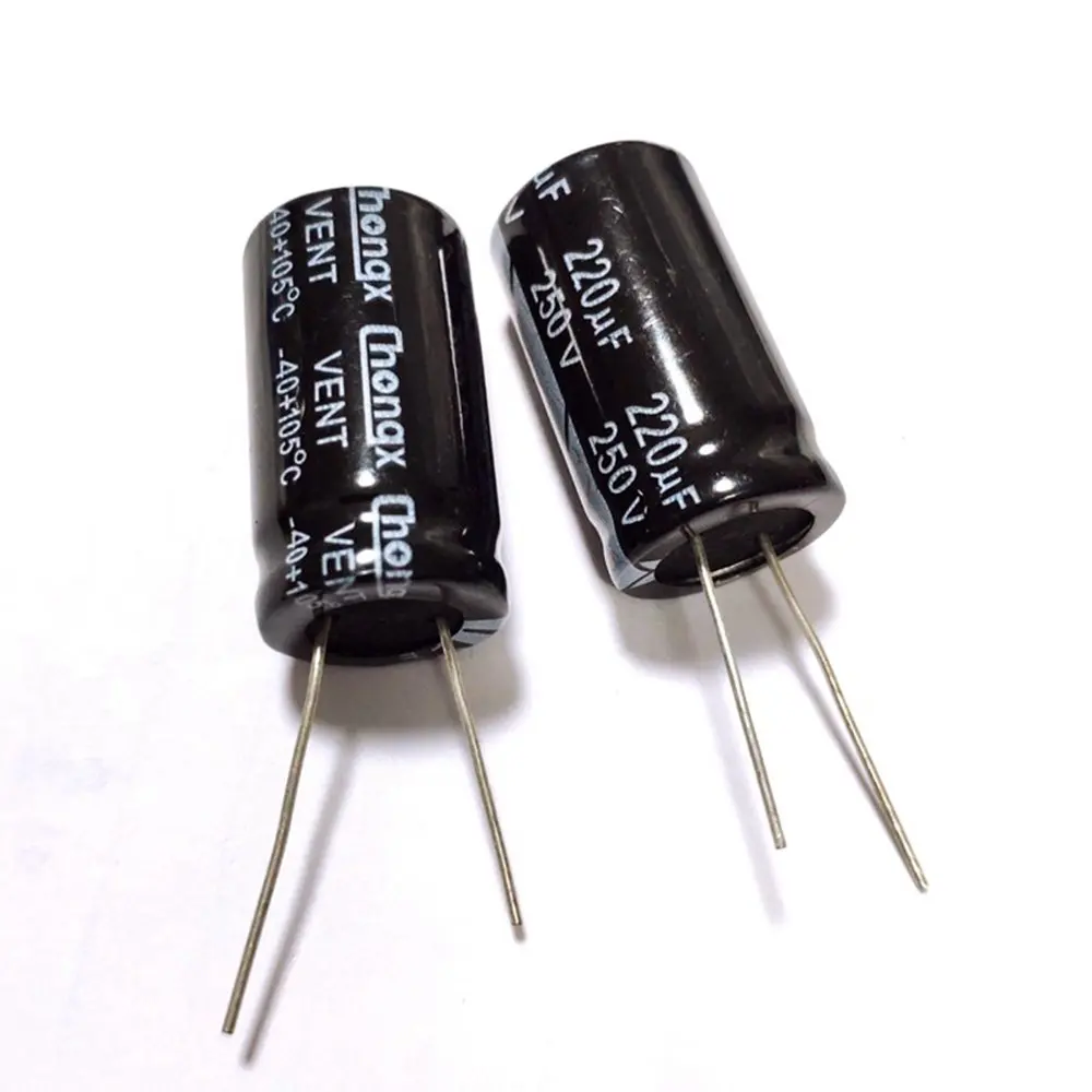 10 pces 220uf 250v 220mfd 250wv capacitor eletrolítico de alumínio 18*30mm radial