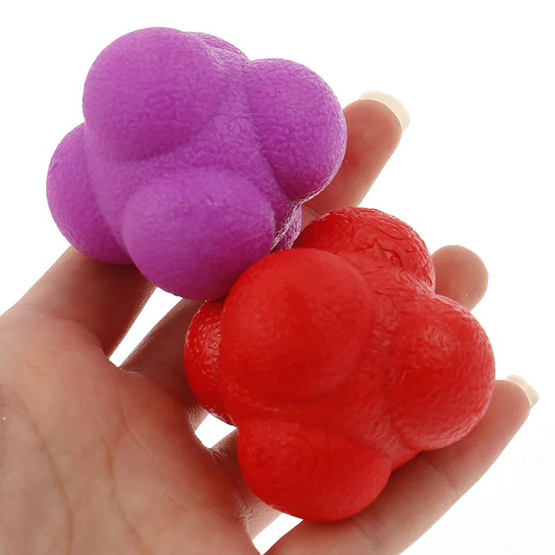 8pcs TPR Reaction Ball Hexagon Agility Training Ball Coordination Reflex Reaction Ability Improvement Ball Sports Equipment