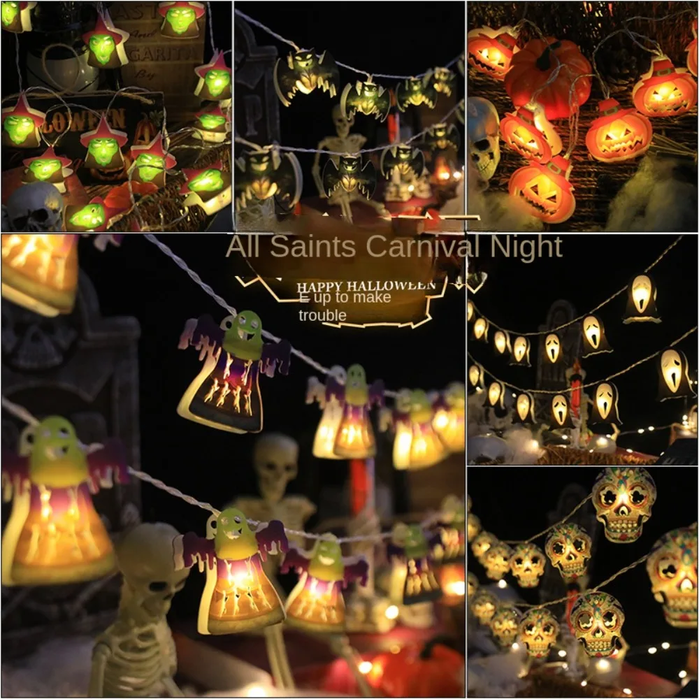 

3m 20Led Halloween Village Light String Pumpkin Ghost Halloween Light String Spider Bright Outdoor Halloween Decorations