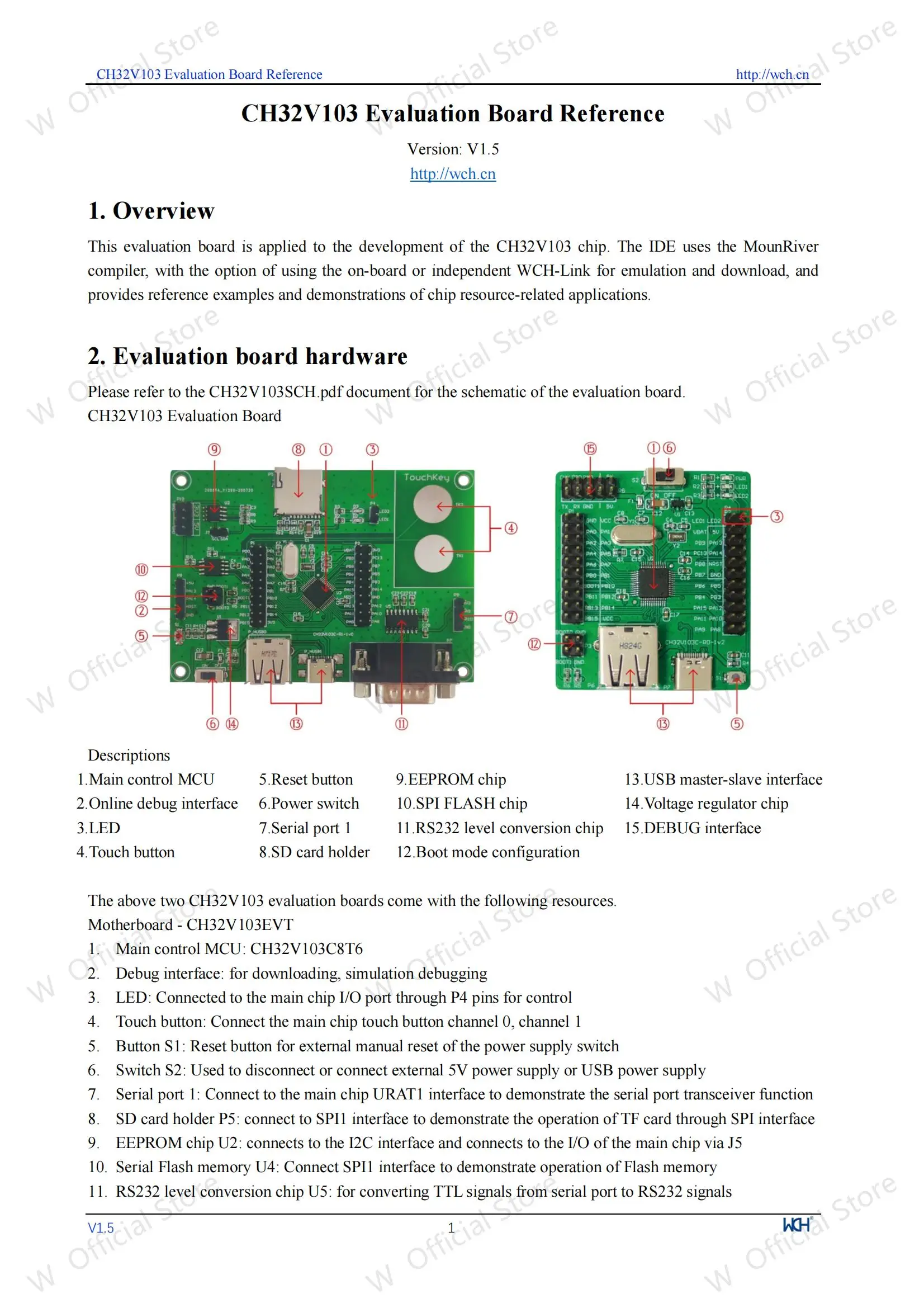 CH32V103-Entwicklungsboard, On-Board WCH-Link-Debugger CH32V103R8T6 Mikrocontroller-Evaluierungsboards – Detail 3