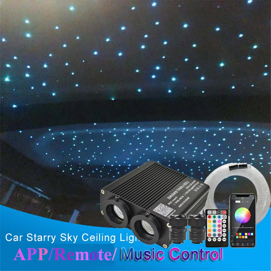 400pcs 12V 32W RGBW LED Car Roof Star Ceiling Light Kit Fiber Optic RF APP Control