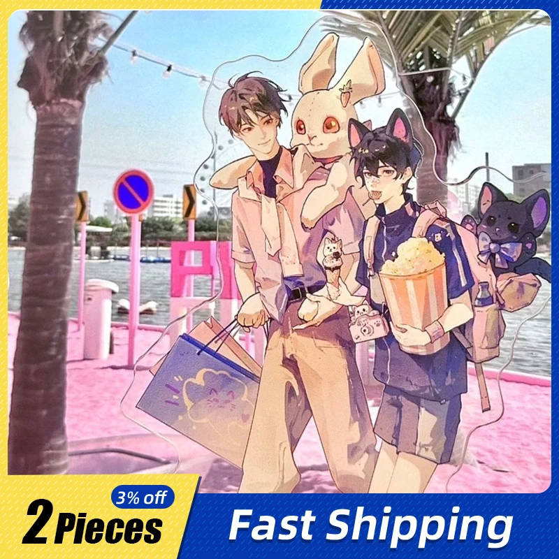 

10cm/3.93in Acrylic Standing Plates Wait For Me After School Anime Figures Cartoon Peripherals Valentines Gift Display Ornaments