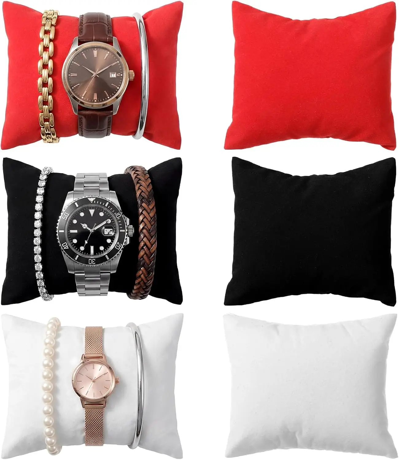 Velvet Bracelet Watch Pillow Jewelry Displays Cushions Soft Durable Bracelet Bangle Watches Display Holder for Gift Box