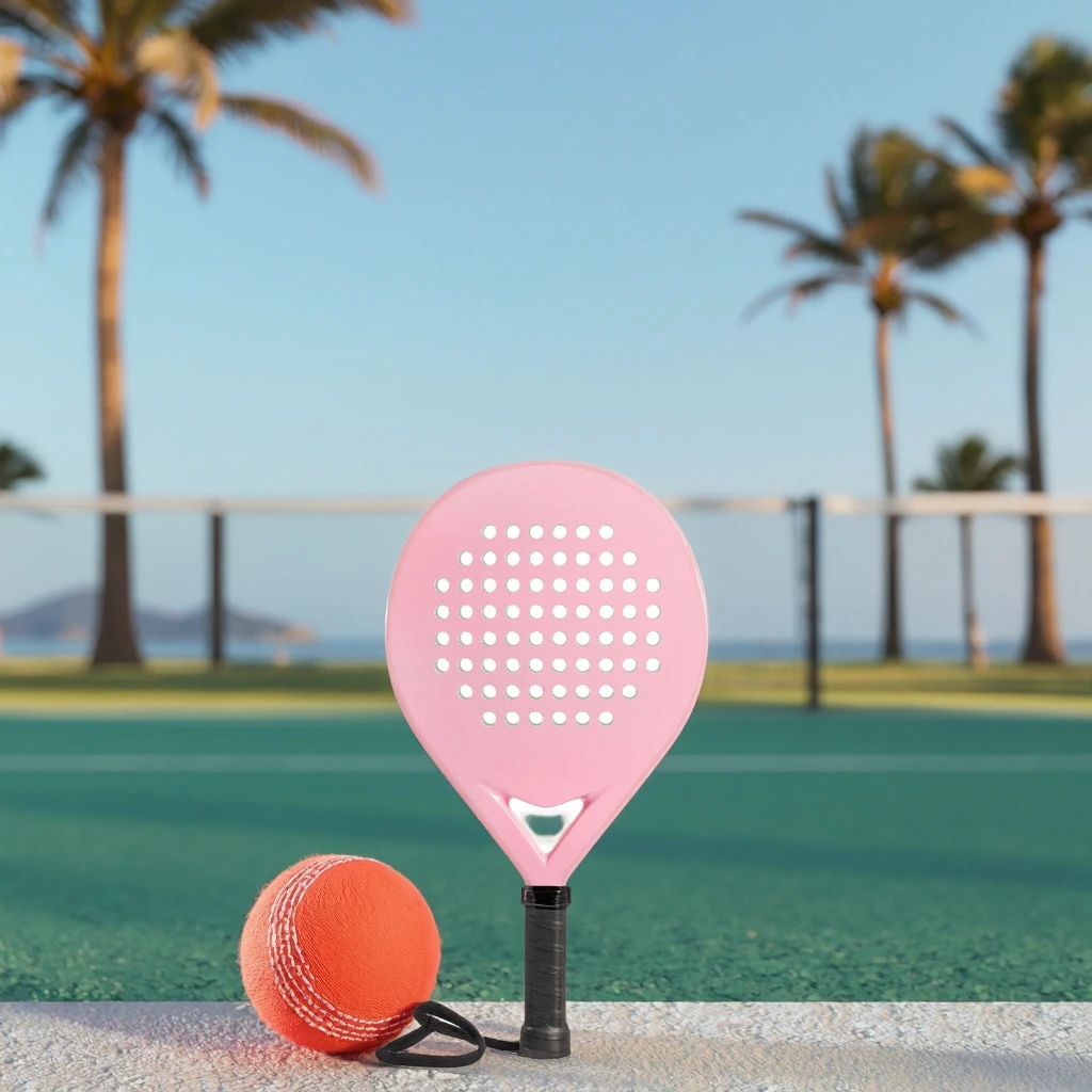 

High Quality Customized OEM 3K Carbon Fiber Tennis Racket Factory Direct Sales Good Quality Beach Tennis Bat with Thick Plate