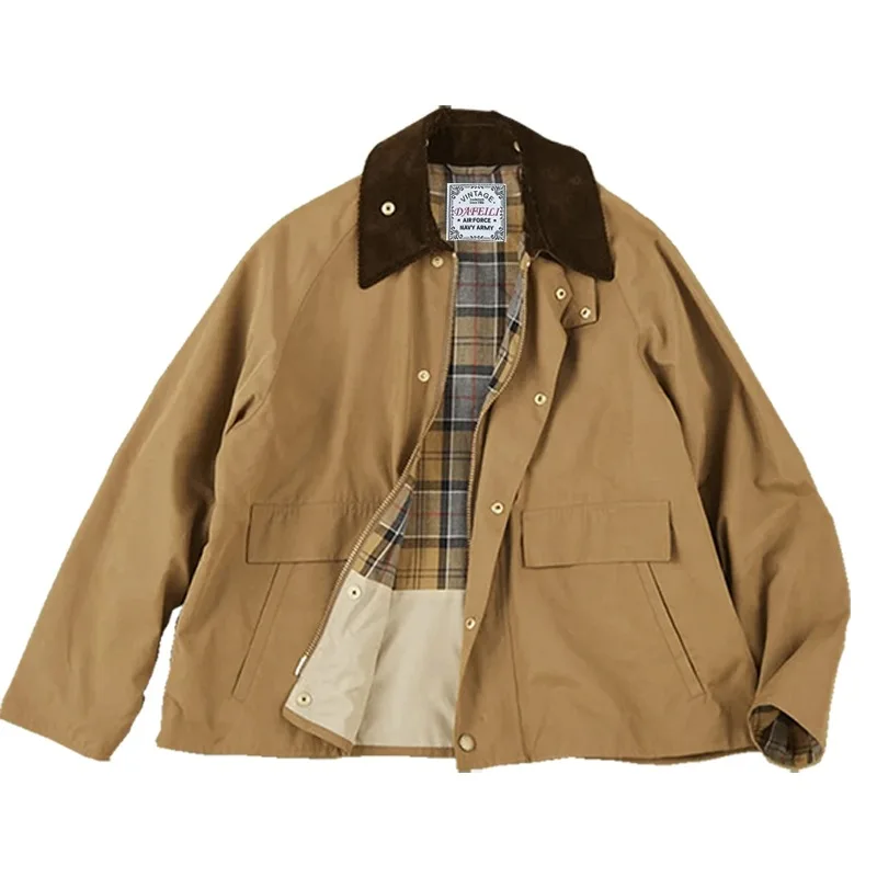 Mens Japan Hunting Classic Olive Casual Waterproof Rain Clothing Un-wax Khaki Beige Lightweight Women Corduroy Borrowdale Jacket