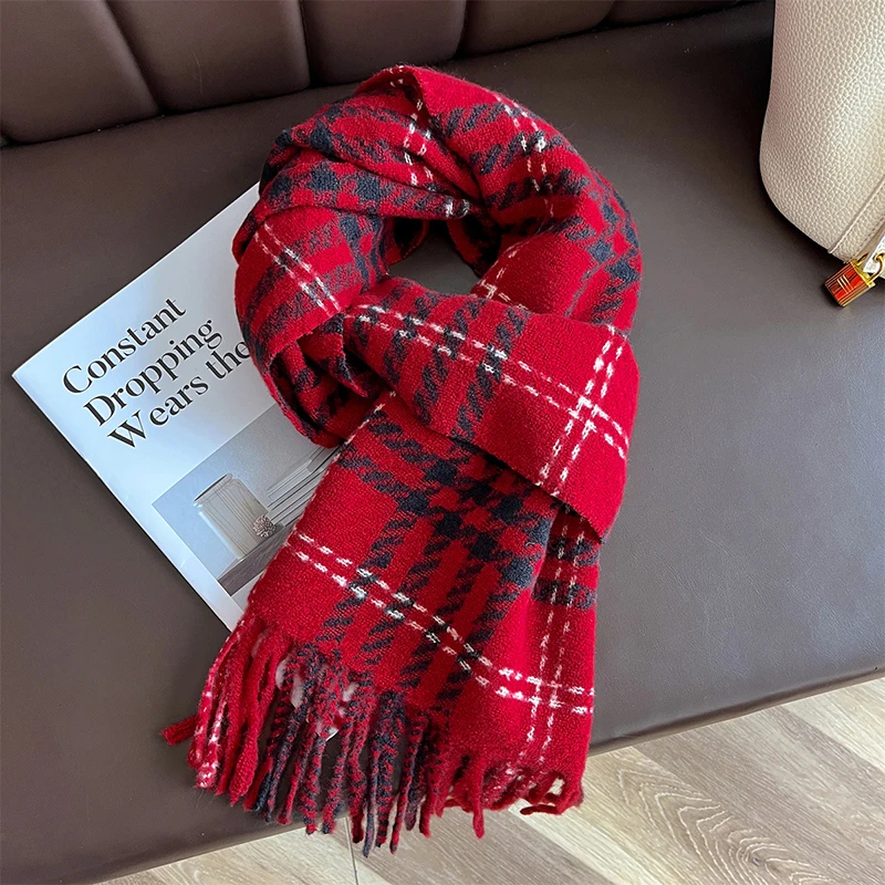 

Cashmere Warm Scarf for Women Luxury Brand Design Winter Men Shawl Wrap 2025 Plaid Female Tassel Blankets Poncho Echarpe Stole