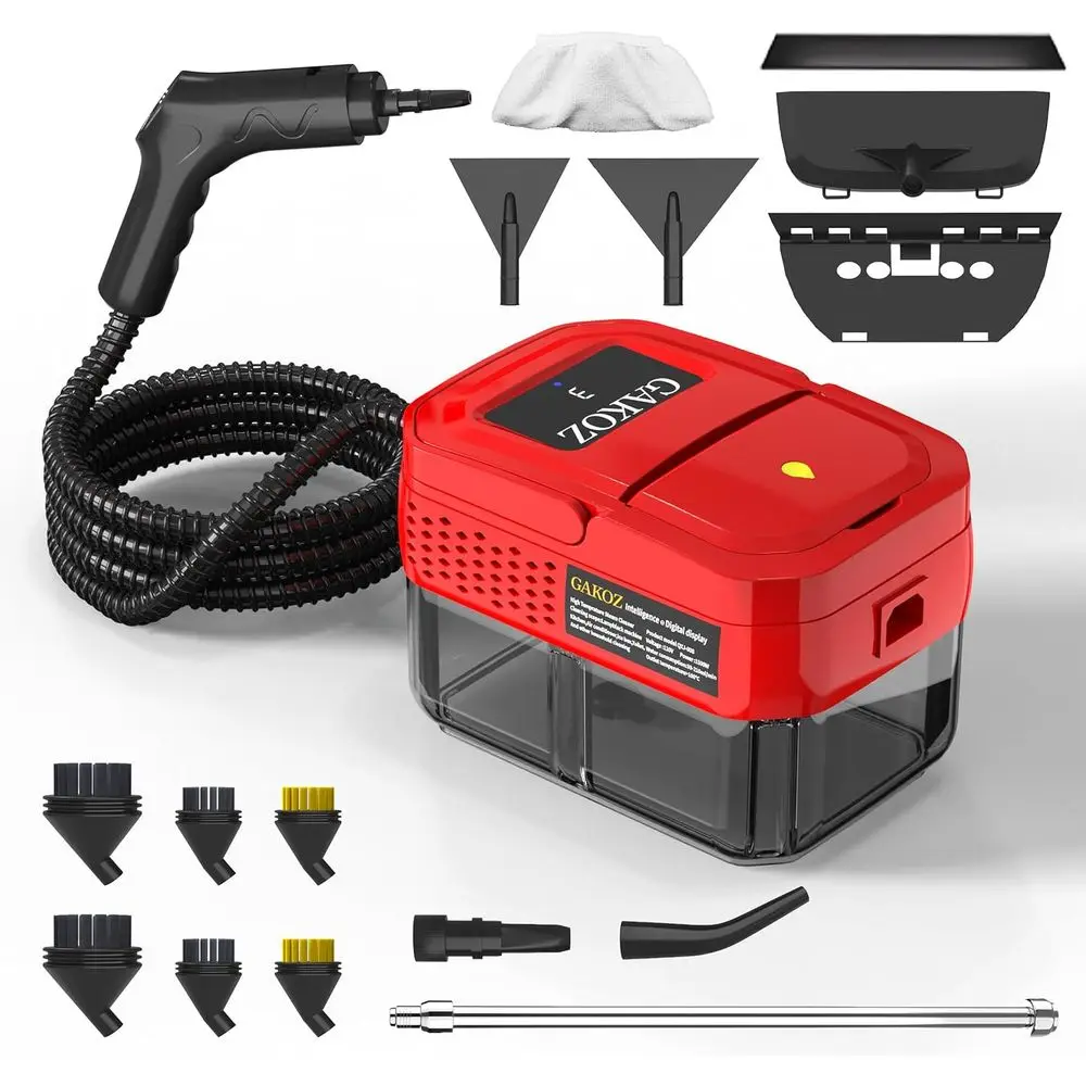 

High-Capacity Handheld Steam Cleaner: Fast 15s Heat-Up, Dual Safety Auto-Off, Ideal for Sofas, Range Hoods, and Bathrooms