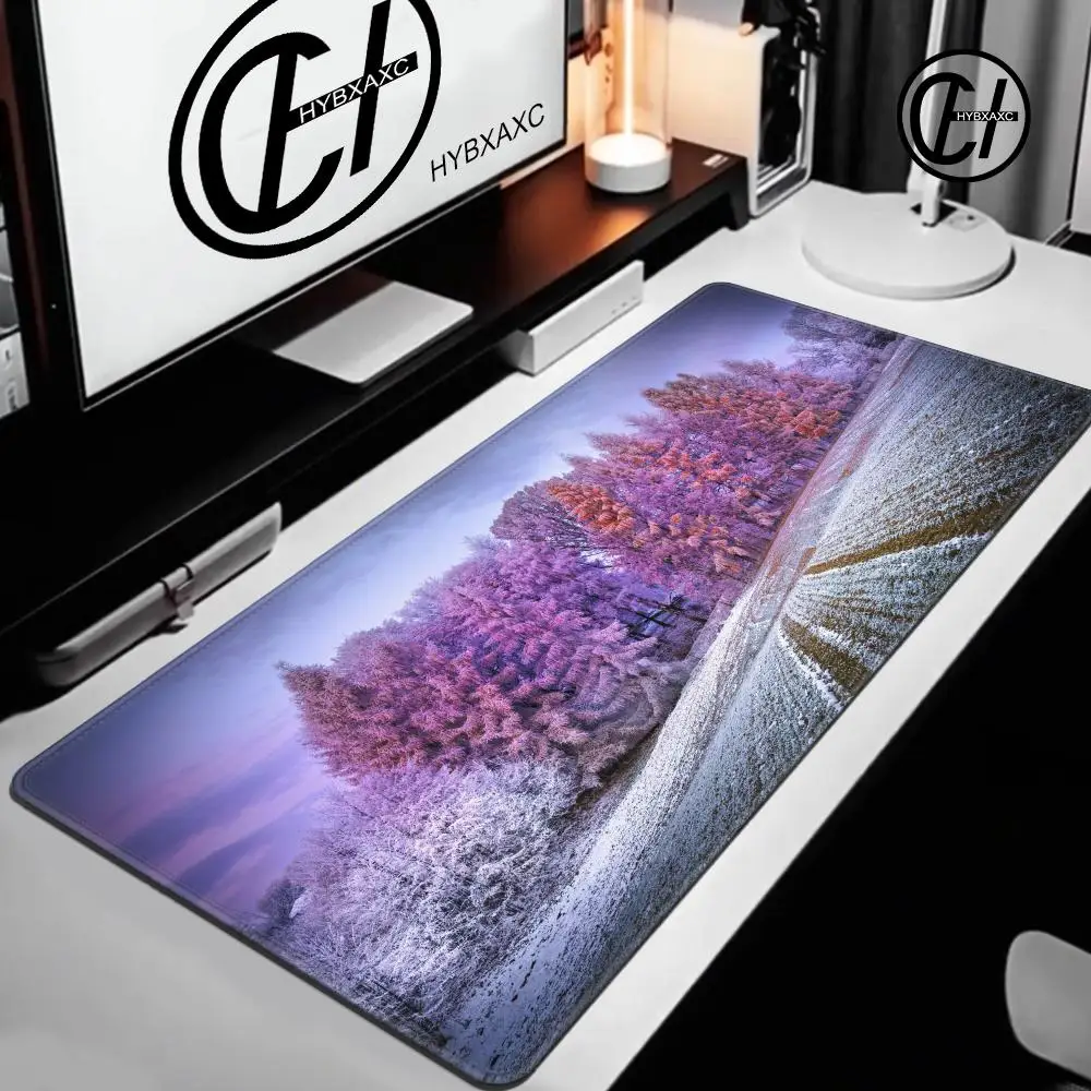 New Custom Home Keyboard Pad Forest Snow Scene Mouse Pad Gamer Computer  Mouse Mat Desk Mats Laptop Carpet Anti-slip Mice Pad