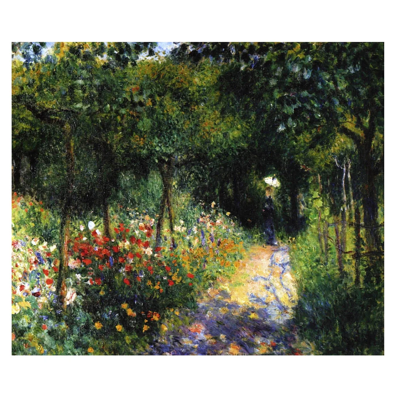 Hand painted famous oil painting reproduction of Woman at the Garden by Pierre-Auguste Renoir Impression landscape painting