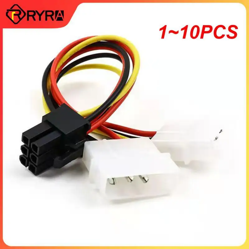 1~10PCS Dual ATX IDE Molex Power 4 To 6-Pin PCI Express PCIe Video Card Adapter Cable Dual ATX Molex Power To PCI Express Data