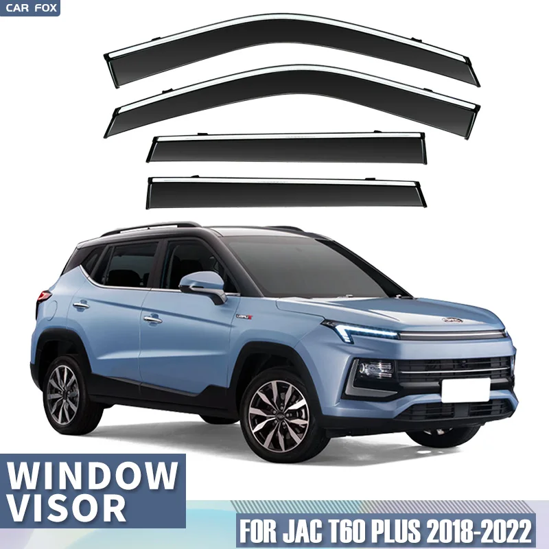 

For JAC T60 Plus 2018-2022 Plastic Window Visor Vent Shades Sun Rain Deflector Guard 4PCS/SE For JAC T60 Plus 2018-2022