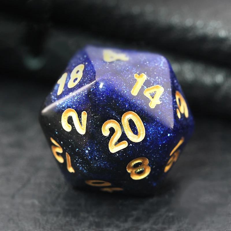 7Pcs/Set Black and Blue Starry Sky Dice D&D COC Dice D4 D6 D8 D10 D% D12 D20 Table Games DND RPG Dice Set