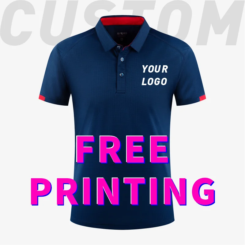 POLO T-shirt Free Customization Printing Logo Image Design T-shirt Short Sleeve Cultural Shirt Enterprise Work Suit Unisex