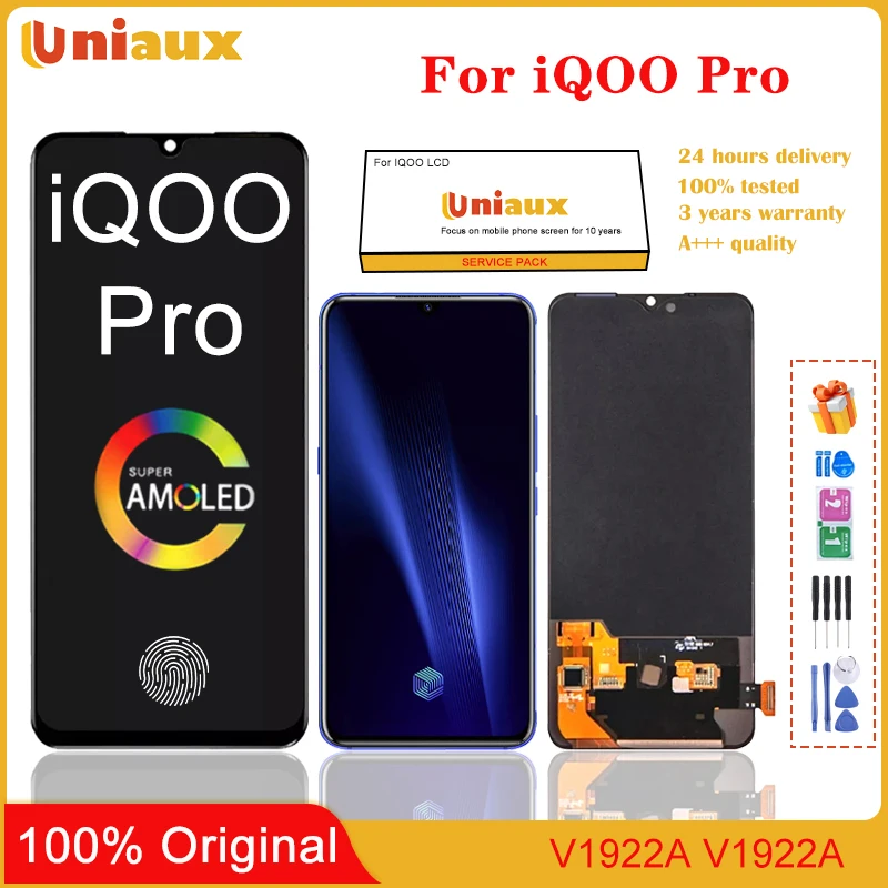 

6.41'' AMOLED For VIVO iQOO Pro Mobile Phone LCD Screen Display assembly Touch Screen LCD Panel Replacement