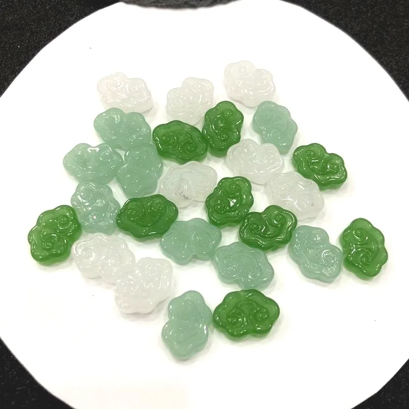 10 sztuk DIY naturalny jadeit agat chmura Ruyi koraliki akcesoria moda prawdziwa biżuteria kamień szlachetny Amulet najlepiej sprzedający się urok prezenty