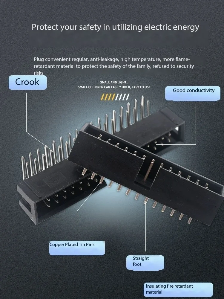 5PCS JTAG SOCKET 2.54MM STRAIGHT/CURVED PIN SIMPLE HORN SEAT CABLE PLUG