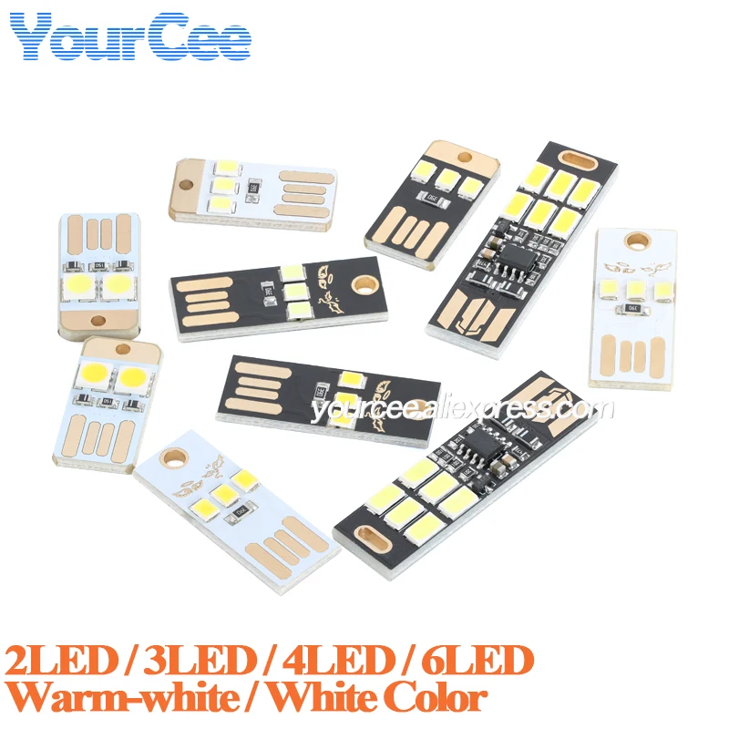 10pcs/1pc 2 3 4 6 LED Mini Portable USB LED Book Light Ultra Bright Reading Book Lamp Lights For Power Bank PC Laptop Notebook