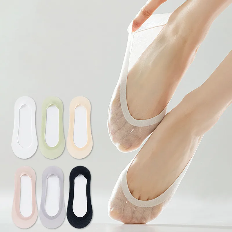 

Женские летние невидимые носки-тапочки из сетки, тонкие, дышащие, повседневные, однотонные, с силиконовой противоскользящей подошвой, низкие, в стиле лодочек