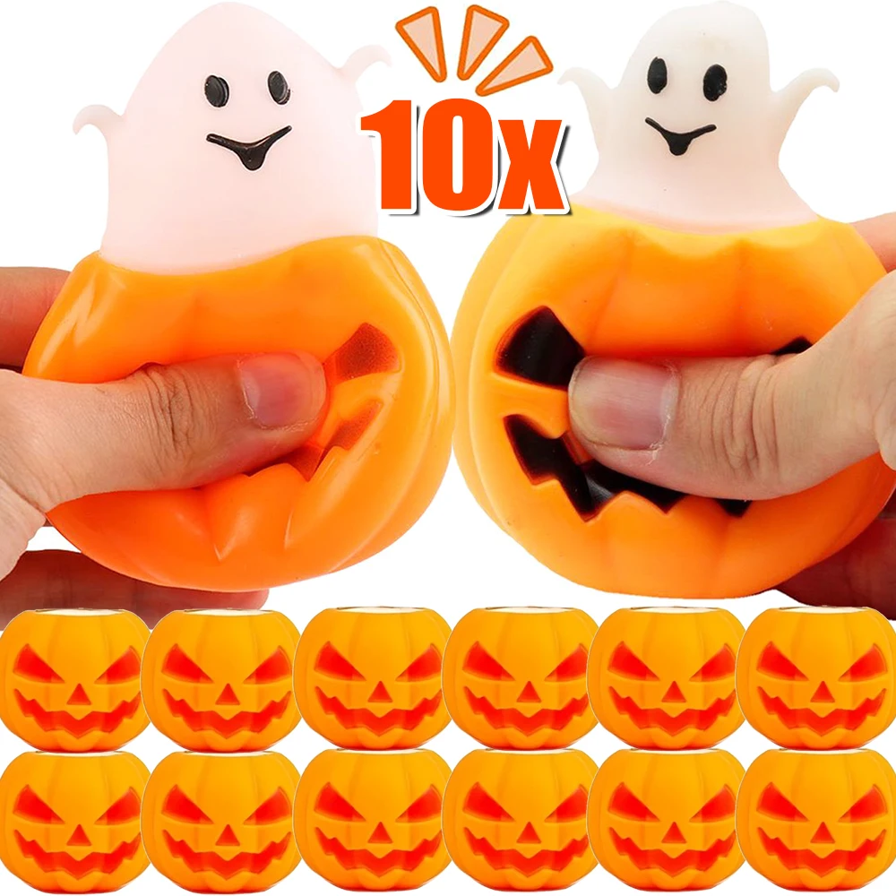 10/1 Uds apretar pellizco calabaza de Halloween juguete fantasma alivio del estrés broma diversión relajación descompresión regalos Squishier juguete de ventilación
