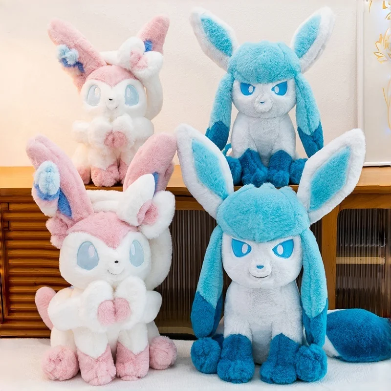 

40/50 см ‌ Мультяшный Сильвеон ‌ Плюшевая игрушка-сквиши Покемон Глэйсион, милый аниме-плюш, мягкая кукла-игрушка, подарок