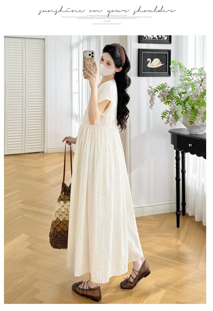 vestido-de-maternidad-y-lactancia-de-manga-corta-con-cuello-cuadrado-color-solido-estilo-princesa-lindo-vestido-de-verano-para-posparto
