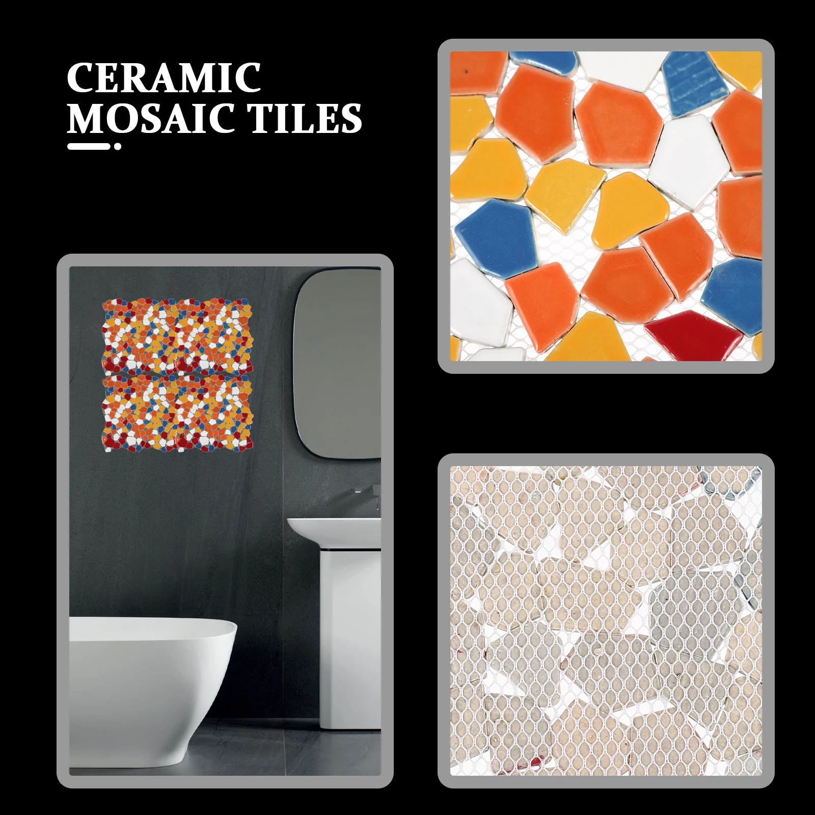 

Creative Ceramic Tiles for Crafts Assorted Colors Safe Edges DIY Art Decoration Ceramic Tiles for Crafts Jewelry Art Decoration
