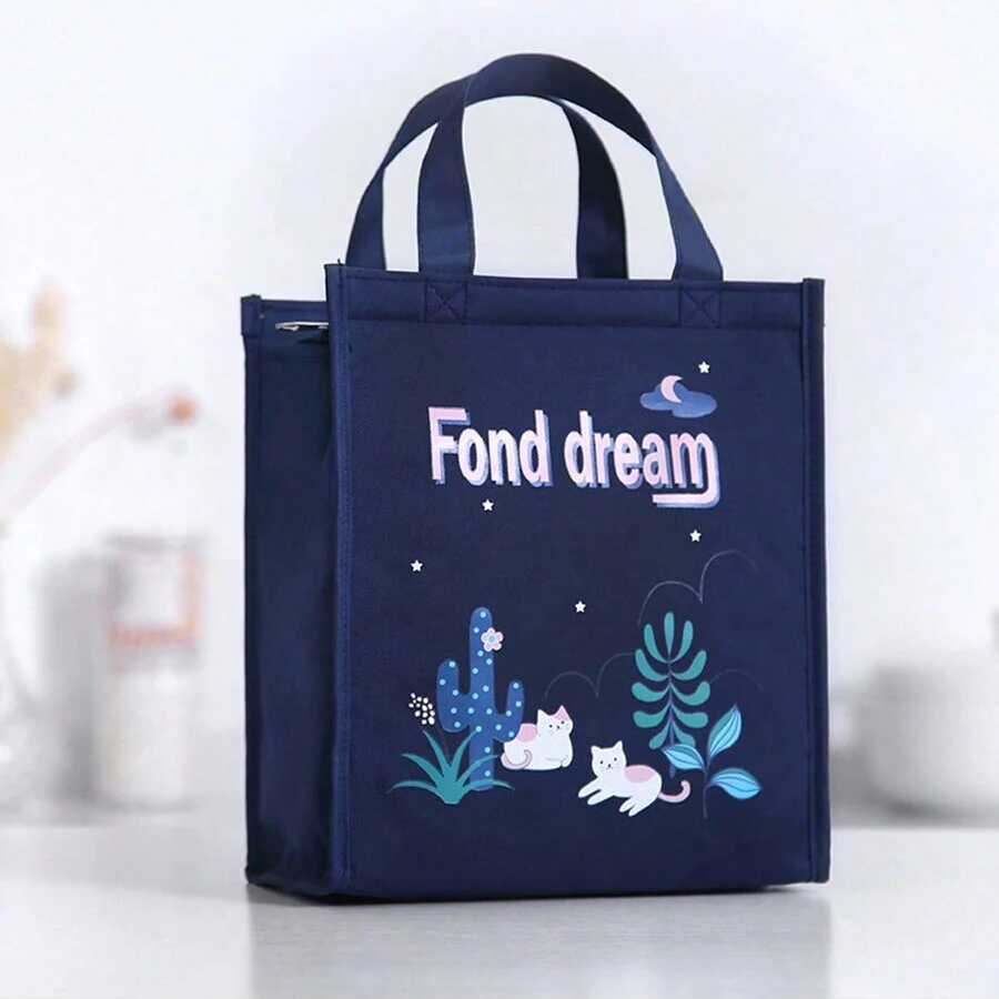 Meal box with insulated bag and thickened large-sized meal bag with aluminum foil lunch handbag