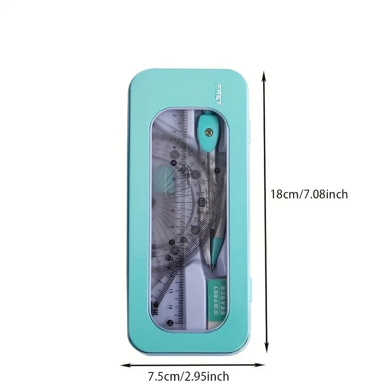 1Set Durable 7-In-1 Measurement Drawing Tool Set for Students Professionals, Ensuring Precision Portability, Back to School