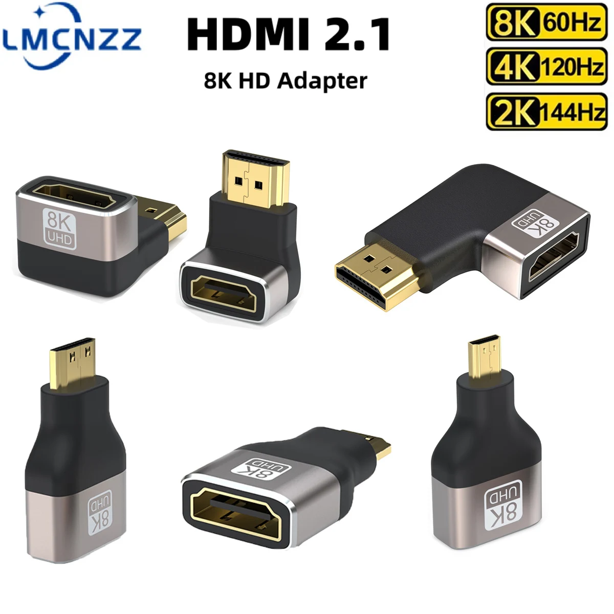 HDMI-kompatibler Adapter Mini/Micro HDMI zu HDMI 8K 60Hz 4K 120Hz/144Hz Stecker auf Buchse Konverter für HDTV Laptop PS4/3 TV-Box