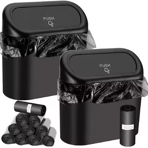 Leak-Proof Mini Car Trash Can with Lid product image