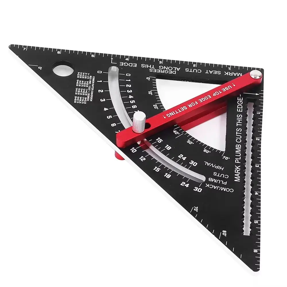 Adjustable 7 Inch Triangle Ruler Imperial/Metric Professional Square Measuring Ruler Precision Aluminium Alloy