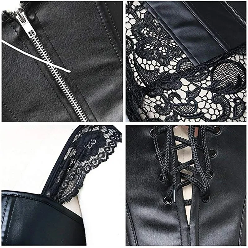 Women Body Shaper Gothic Sexy Lingerie Slimming Waist Trainer Latex Bodysuit Corset Shapewear Butt Lifter Tummy Bodyshaper