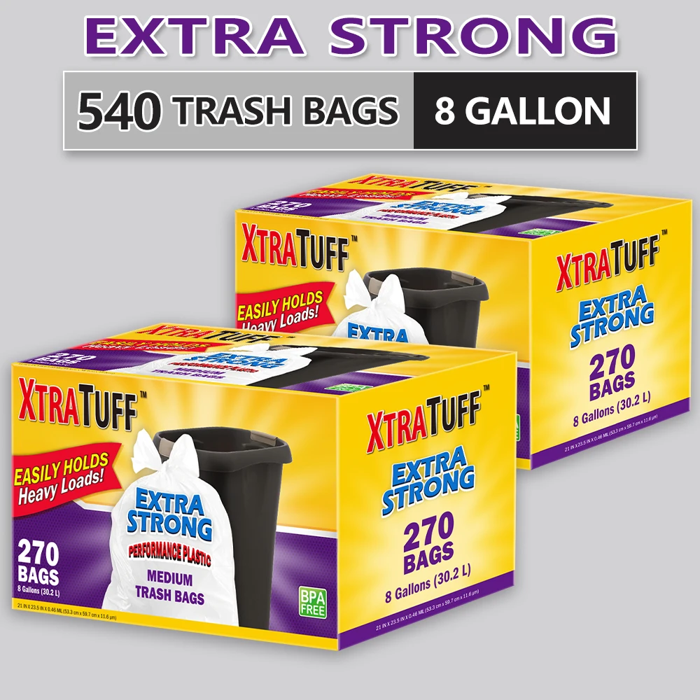 Xtratuff  Tall Kitchen Drawstring Trash Bags 13 Gallon Trash Bag Lavender Scent 154 Count Garbage Bags White Strong Rubbish Bag