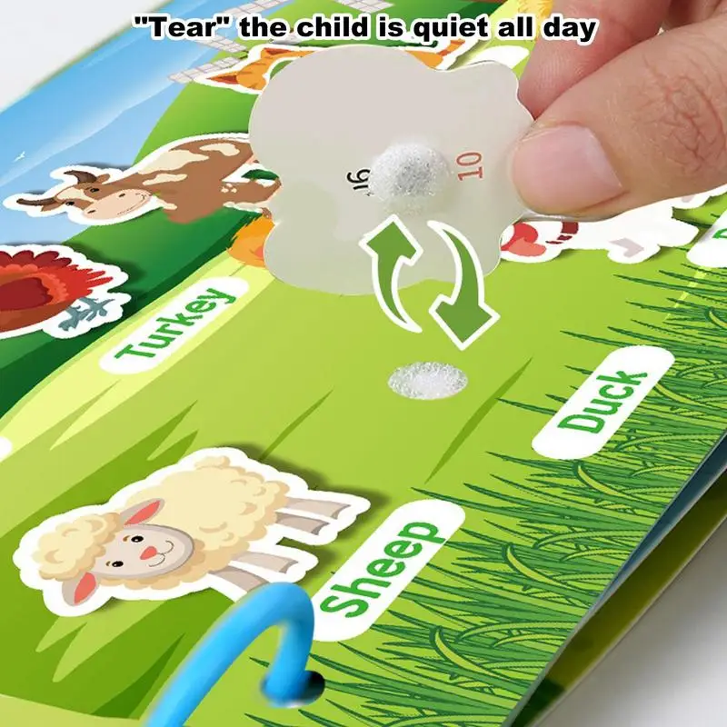 Autocollants de scène Montessori pour enfants, autocollants éducatifs de reconnaissance des lettres et des nombres, livres créatifs, jouet d'apprentissage préscolaire