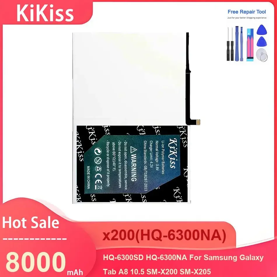 

KiKiss Tablet Battery For Samsung Galaxy Tab A8 10.5 SM-X200 SM-X205 HQ-6300SD HQ-6300NA ,x200(HQ-6300NA) 8000mAh Batteries