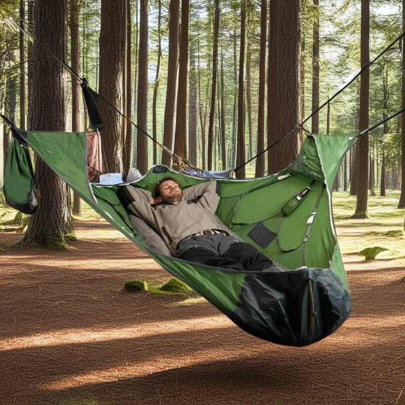 

Anti Tear Mosquito Net Camping Hammock Portable Double Outdoor Hammock With Straps Rip Resistant Bed Net For Hiking Travel