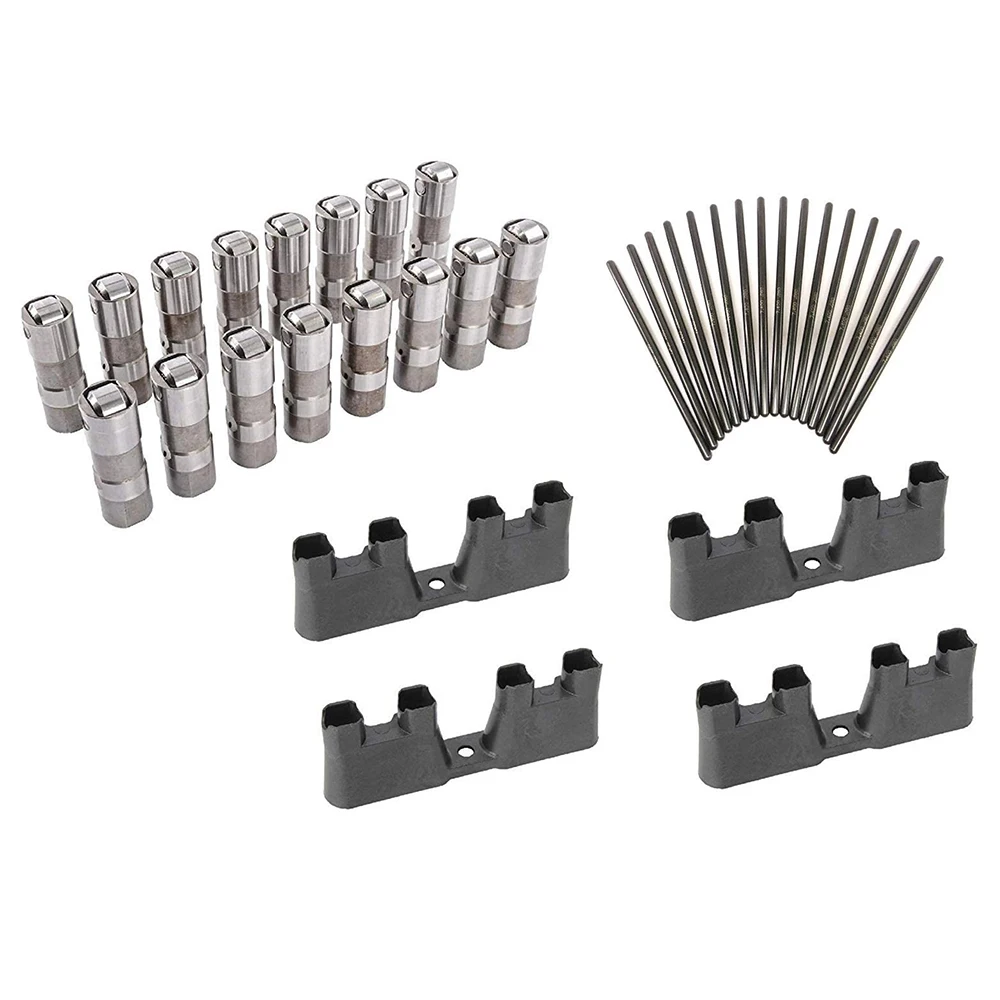 Lifters Set  Guide Trays 7.400 Pushrods for Cadillac Chevrolet GMC Sierra 4.8L 5.3L 5.7L 6.0L 6.2L 97400-16+97500-4+A2500