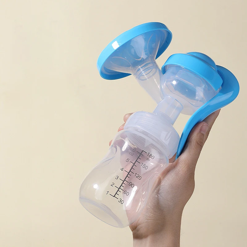 Extractor de leche manual, portátil y liviano, adecuado para viajes, uso doméstico - Con biberón transparente - Ideal para mamás que amamantan