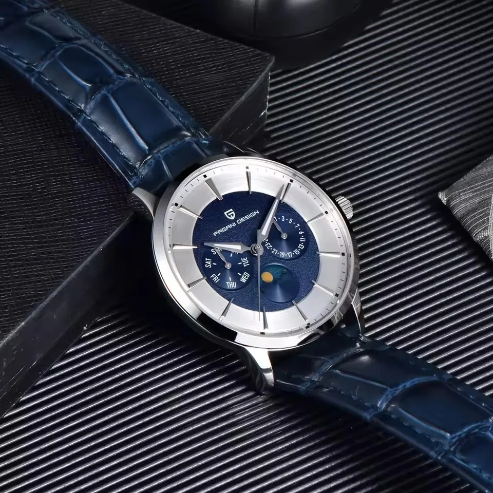 PAGANI DESIGN 1795, lässige Quarzuhren für Herren, Kalenderwoche, leuchtend, wasserdicht, Sport-Modeuhr, Uhren für Herren