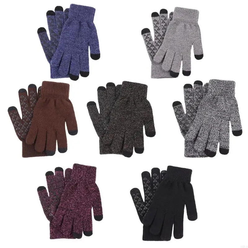 D0UD Touch Screens Gloves Thermal Gloves Non-Slip Elastic Stretchy Gloves Men Adult Teens Boy Gloves Christmas New Year Gift