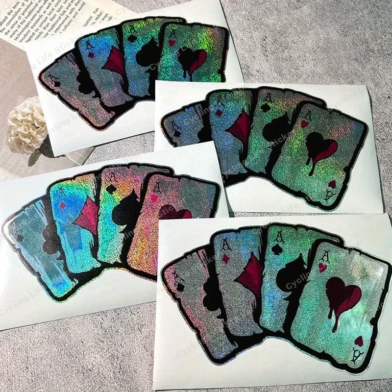 قطعة واحدة من ملصقات Ace Poker المجسمة، لافتة للنظر ونابضة بالحياة، مثالية لأجهزة الكمبيوتر المحمولة وزجاجات المياه وألواح التزلج والمزيد #2