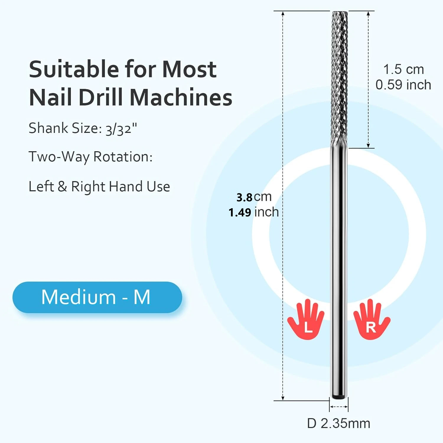 2 stuks wolfraamstaal frezen voor manicure verwijderen nagelrand dode huid nagelboren elektrische apparatuur gereedschap