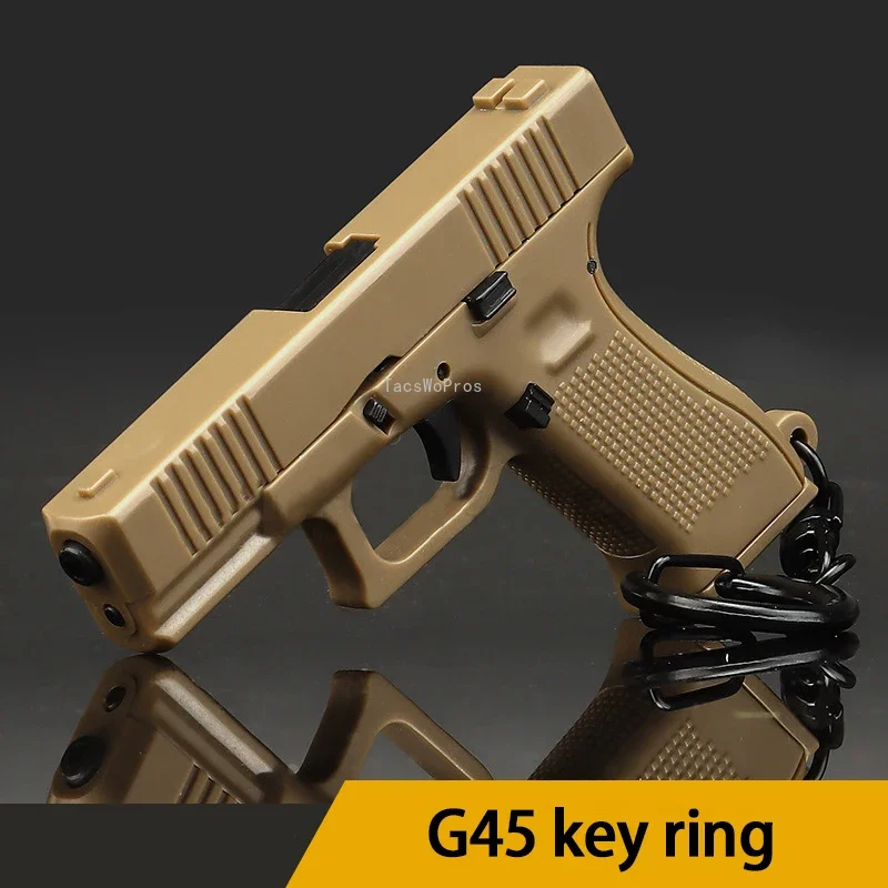 Mini Pistol Shape Tactical Keychain Lightweight G45 Model Plastic Key Ring Portable Gun Shape Weapon Decorations Keychain