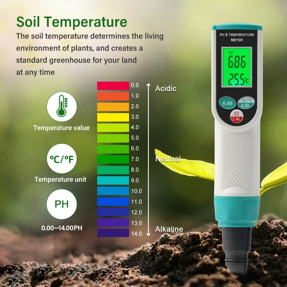 Yieryi Professional Wine Alcohol Refractometer PH Meter Soil pH Tester Wine Concentration Detector Soil Acidity Analyzer Monitor - Image 4
