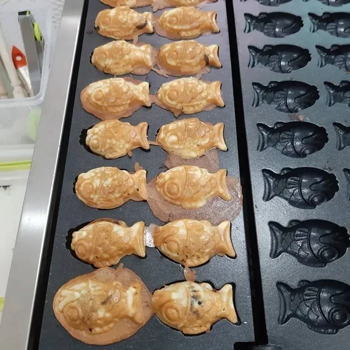 Máquina de comida para aperitivos, máquina automática antiadherente para gofres de peces dorados, máquina tayaki de pescado a la venta, gran oferta