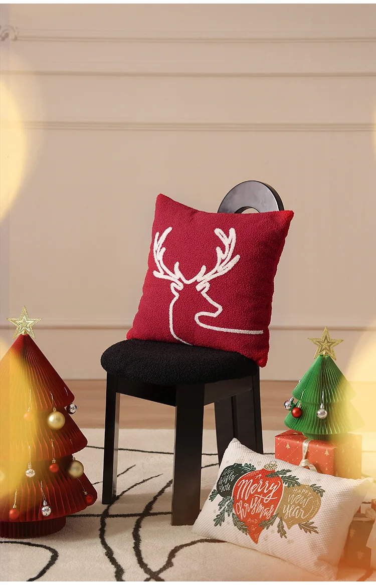 Lot De 2 Coussinets Décoratifs De Noël - Forme Sapin Et Flocons - Taille 40,5x45,5 Cm - Housse Douce En Peluche - Idéal Canapé, Lit - 7