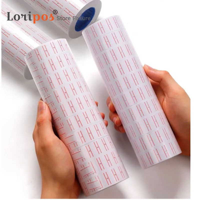 9-Color 10 Rolls A Barrel 5000pcs Single Row Price Sticker Adhesive Labeller Paper Price Label Refill for MX-5500 Price Tag Gun