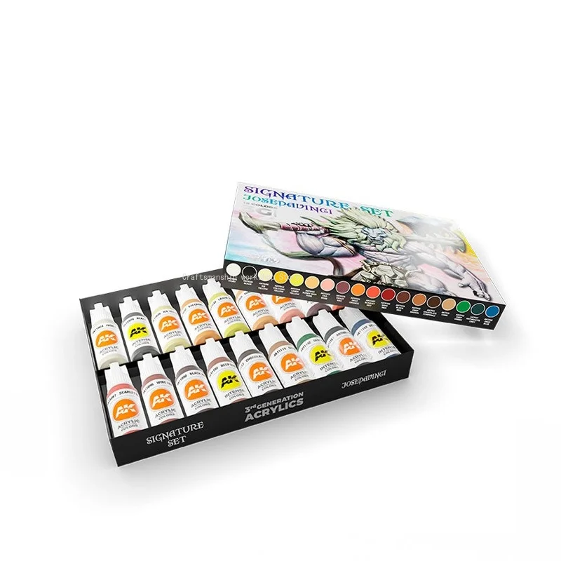 Spanish Third-generation Water-based Coating Set DIY Handcrafted Art Painting Paint Set 18-color Series Model Coloring Tools
