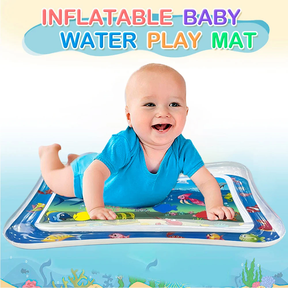 Tappetino gonfiabile per acqua a tema Squid Ocean per neonati - Tappetino da gioco sensoriale in PVC spesso, giocattolo educativo per bambini, regalo di compleanno perfetto