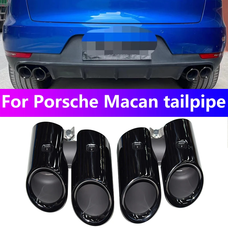 For 2014 to 2024 Porsche Maca Exhaust Pipe Upgrade Black GTS Stainless Steel Muffler Tip Nozzle Exhaust Head